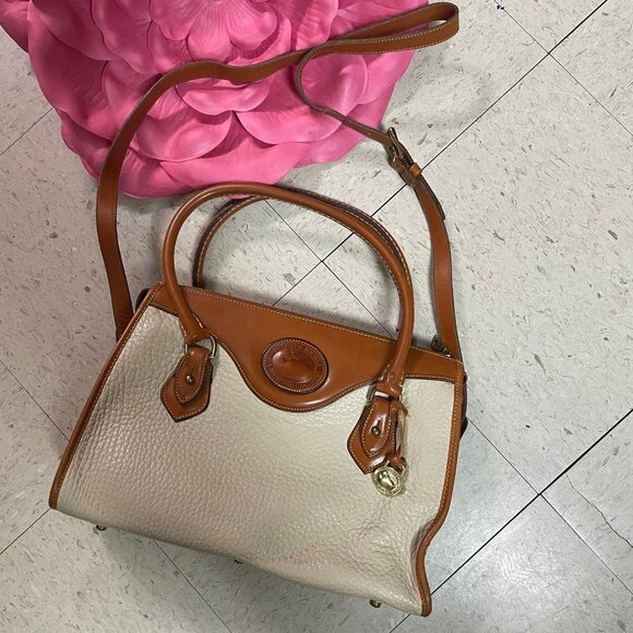 Vintage DOONEY & BOURKE All Weather Leather Bag Pebbled w/ Top Handles Crossbody - Picture 1 of 15